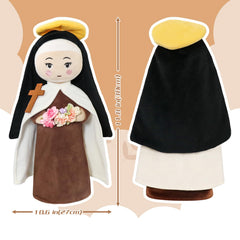 Free-space St. Therese doll sized 11.8 inches for bedtime companionship.