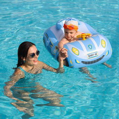 Free Swimming Baby Swimbobo blue seat close-up for comfortable sitting.