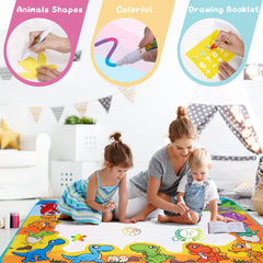 Compact folded FREE TO FLY doodle mat for travel