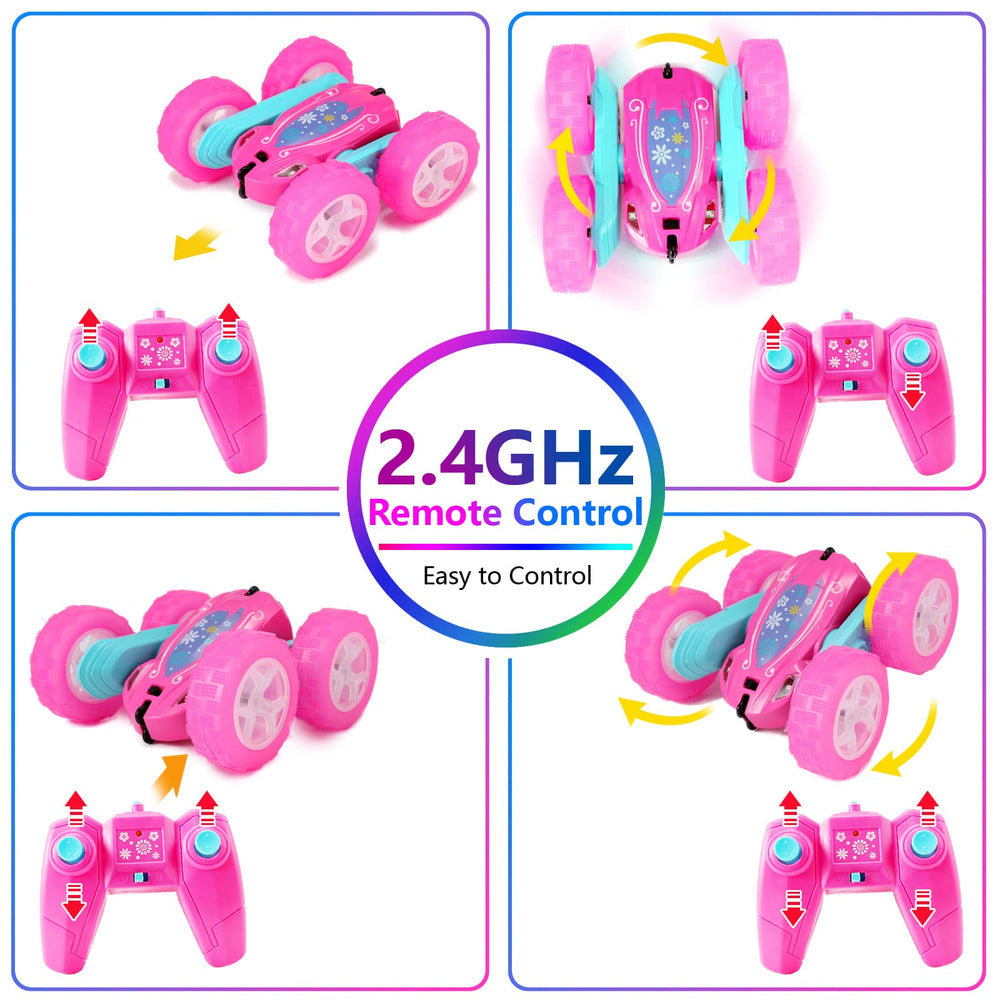 FREE TO FLY pink RC car front lights for daytime and night play