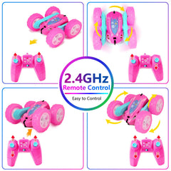 FREE TO FLY pink RC car front lights for daytime and night play