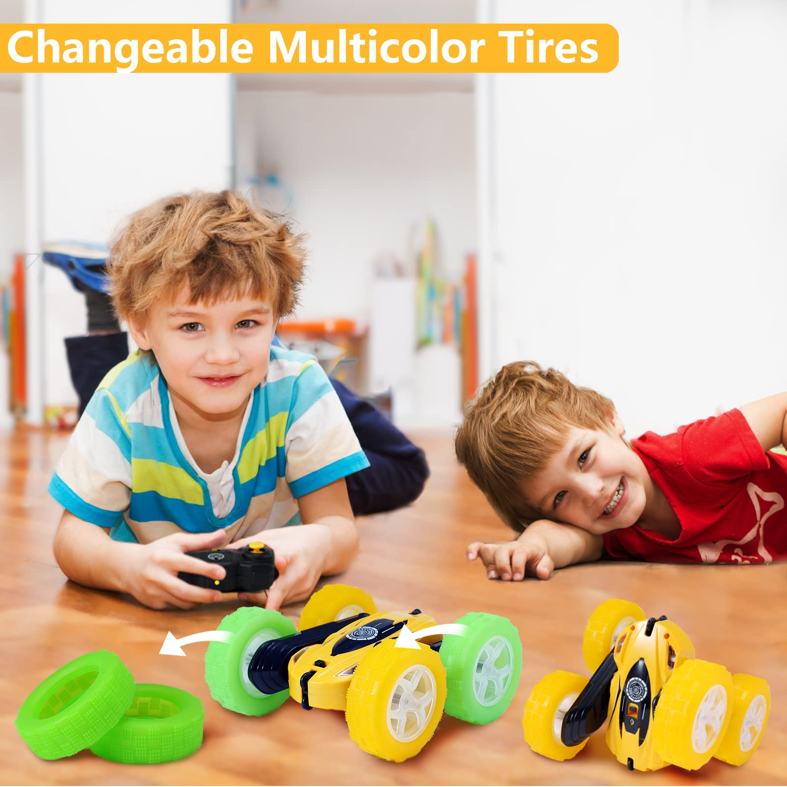 FREE TO FLY RC car changeable tires green for customization