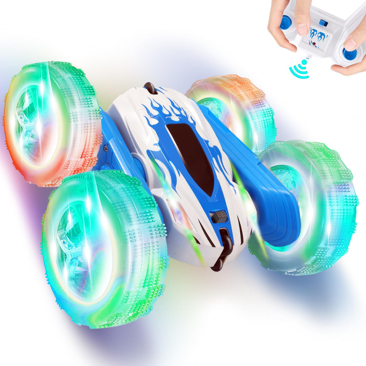 FREE TO FLY RC car front view with LED headlights for night play