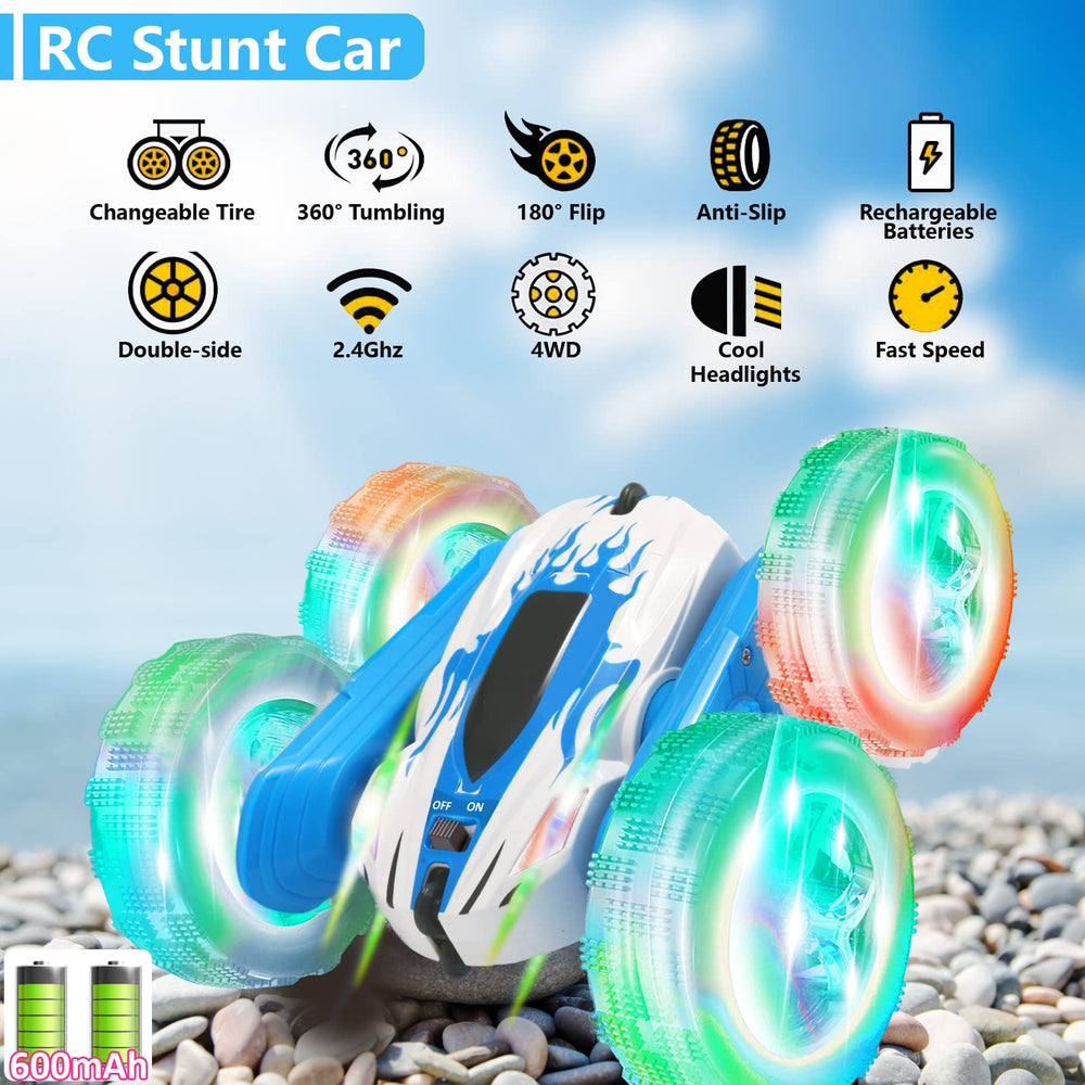 FREE TO FLY RC car side view showing dual motors for speed