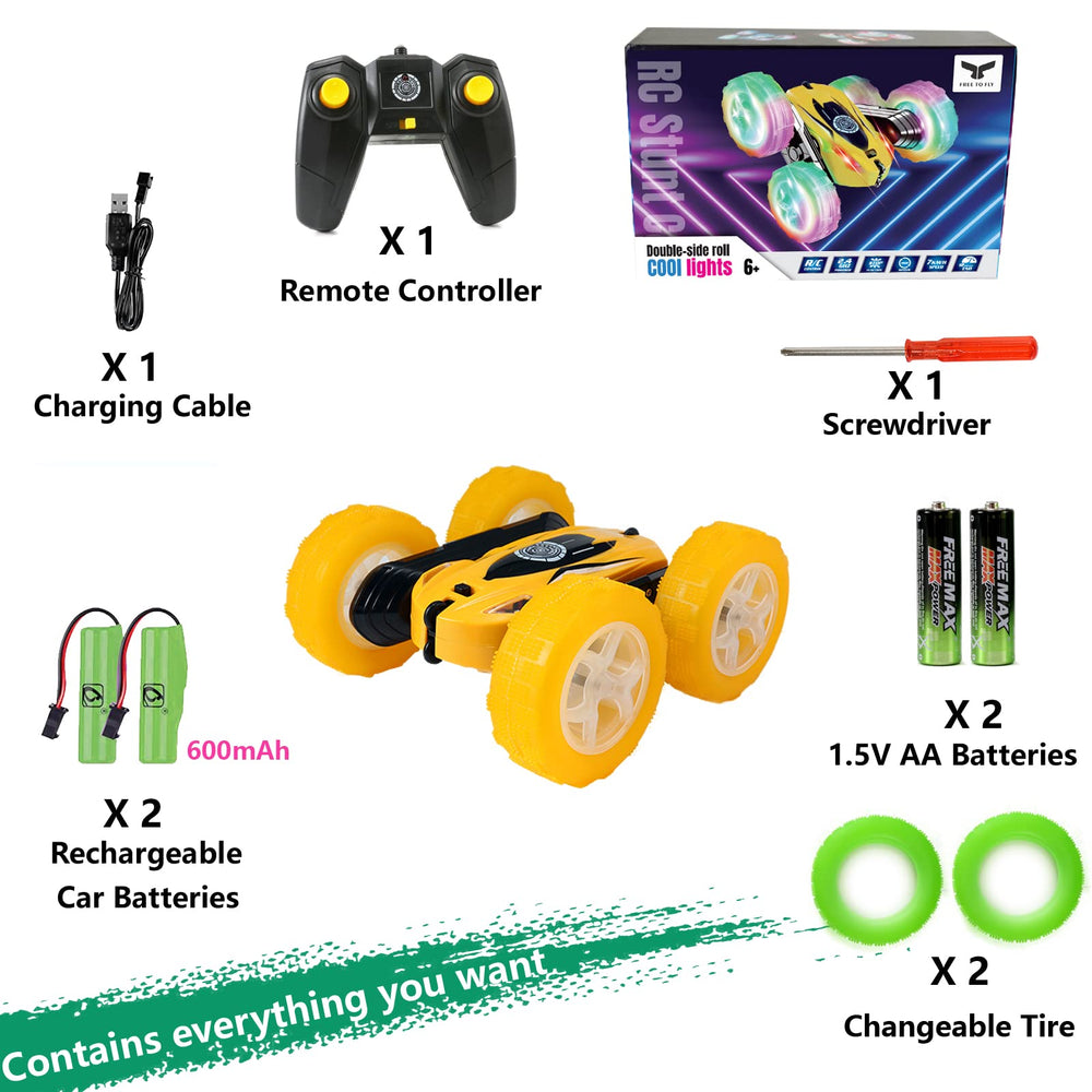 FREE TO FLY RC car yellow color for standout outdoor play