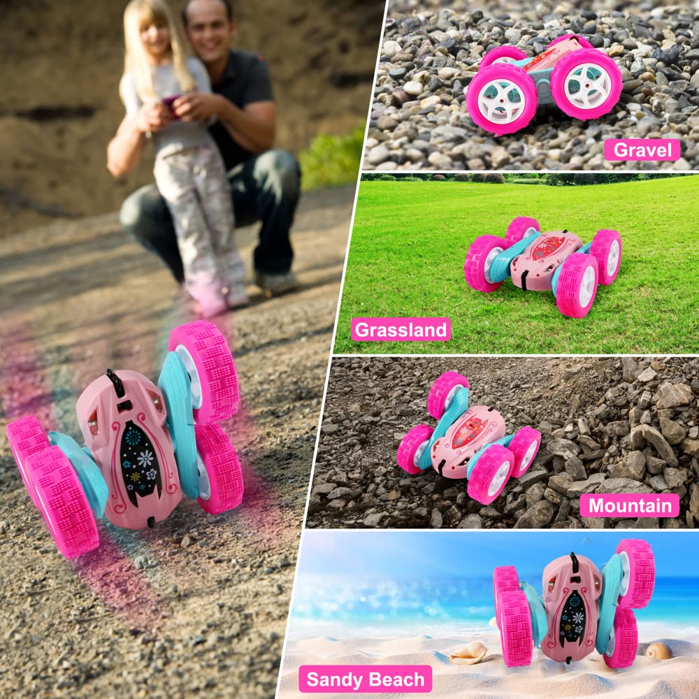 FREE TO FLY RC stunt car 4WD chassis enables confident off-road play.