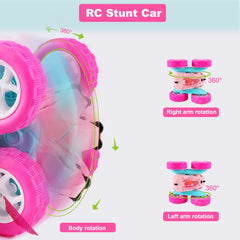 FREE TO FLY RC stunt car remote control in group play.