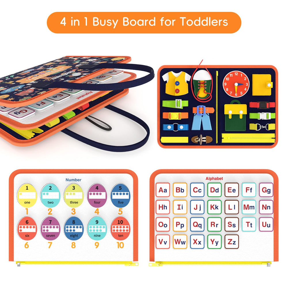 Freebear Busy Board numbers activity to boost counting skills anywhere.