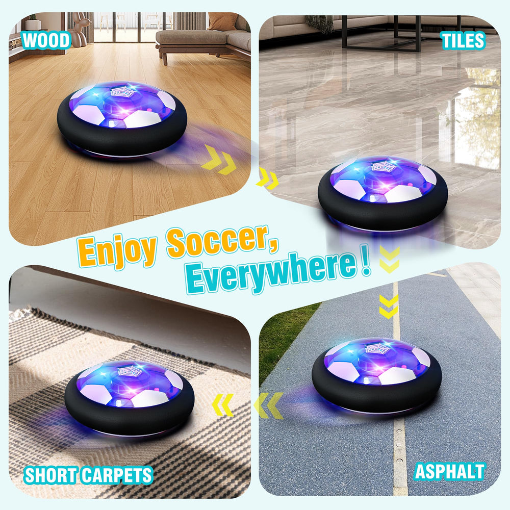 Freecat hover ball foam bumper protects walls and feet during play.