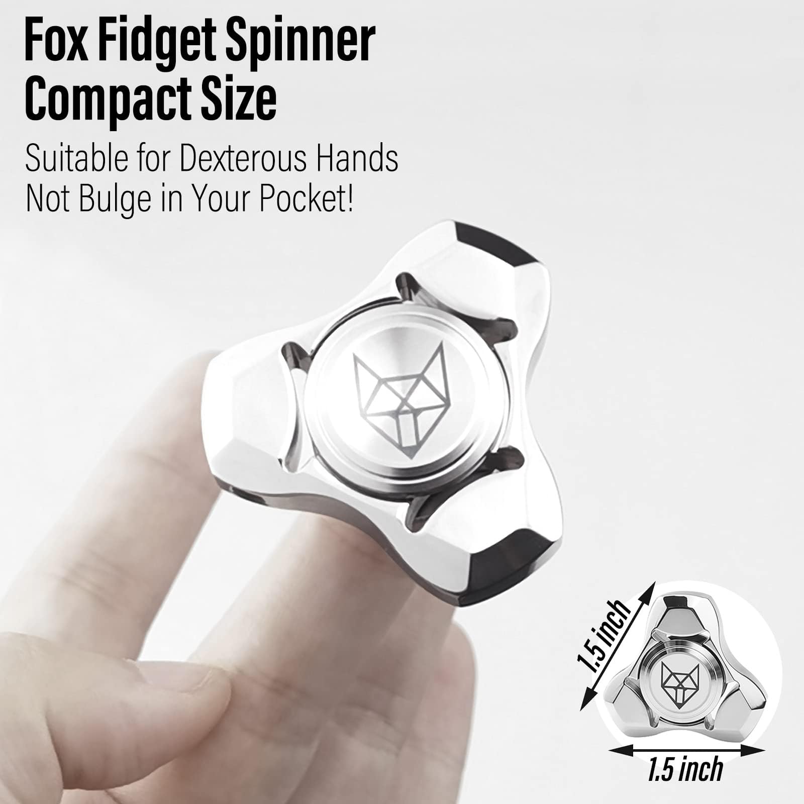 FREELOVE fox-inspired compact spinner side view highlights ergonomic grip.