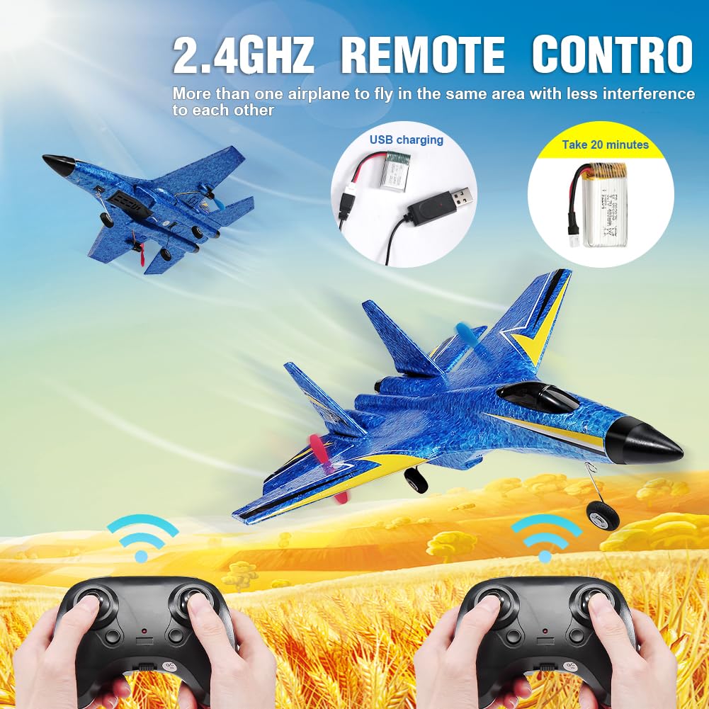 Fremego Su-27 RC Plane dual-battery pack enables longer outdoor flights