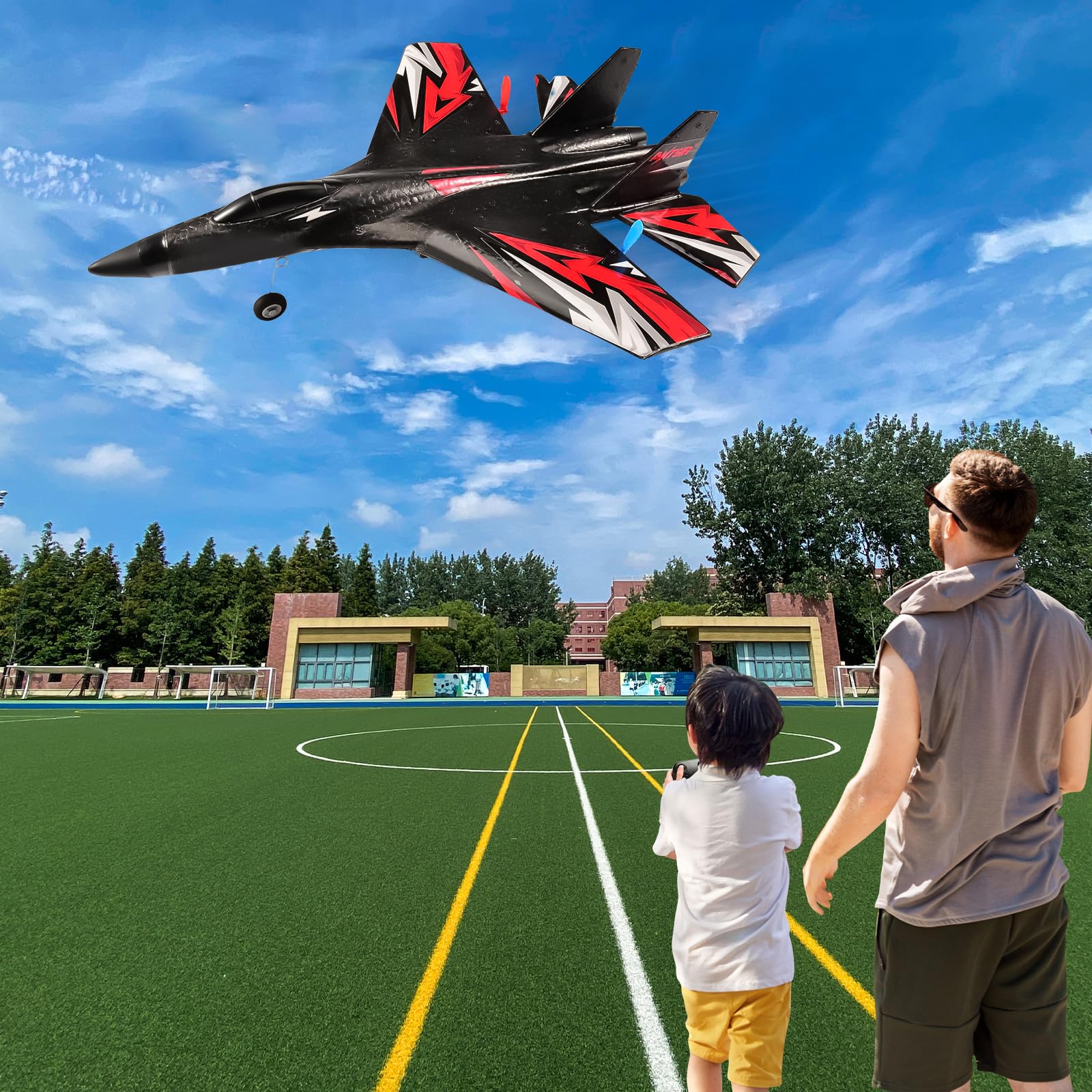 Fremego SU27 LED night flight lights enable low-light aerobatics.