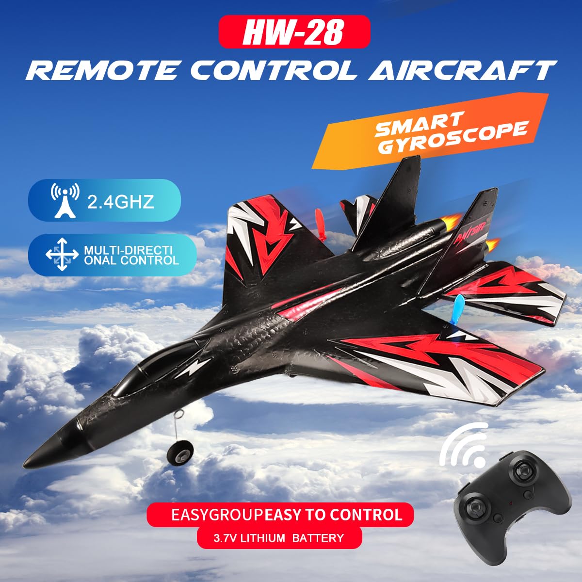 Easy two-channel control ideal for kids and beginners with Fremego SU27.