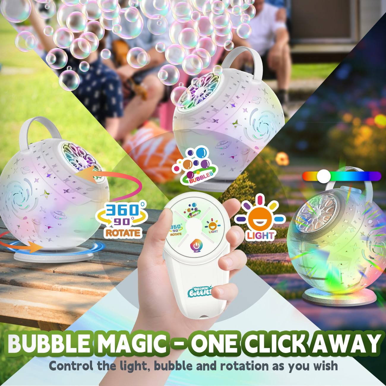 Frequent Bubbles transparent 420ml tank shows bubble levels during play