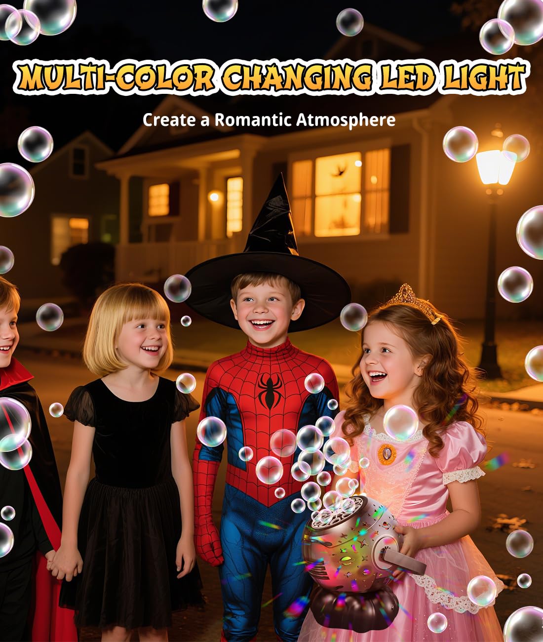 FREQUENT BUBBLES Bubble Machine starry LED pattern for magical play