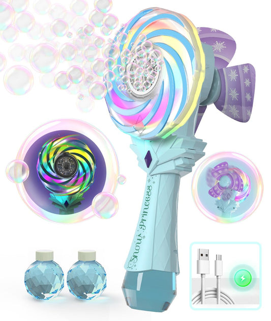 Frequent Bubbles Bubble Wand front view showing colorful bubbles for outdoor play