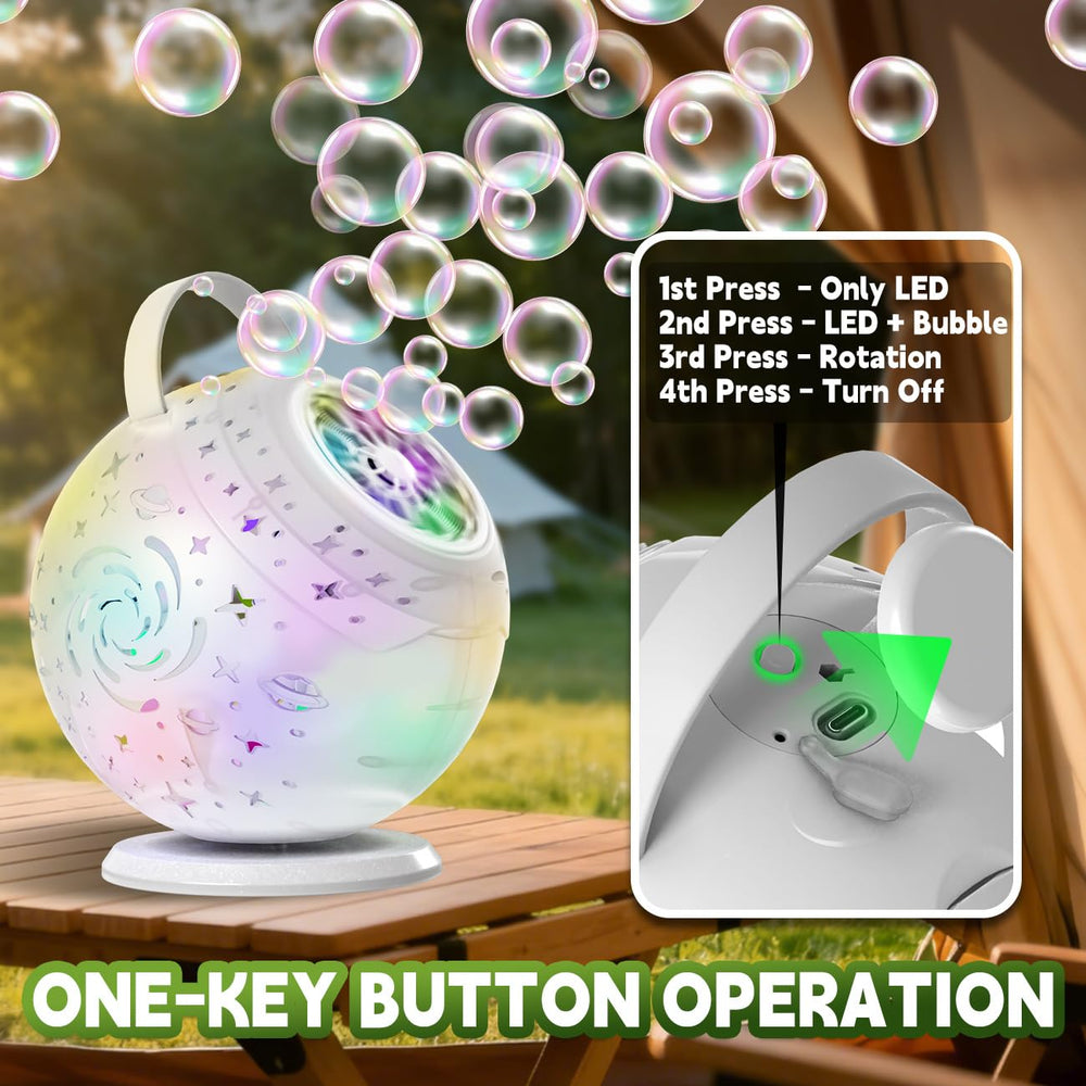 Frequent Bubbles color LED modes create a vibrant light show for celebrations