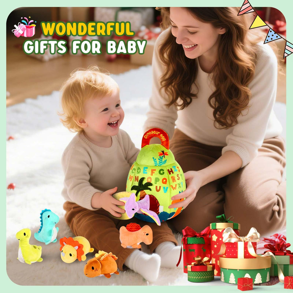 FREYBLI dino egg open-fill-dump promotes active, intentional play.