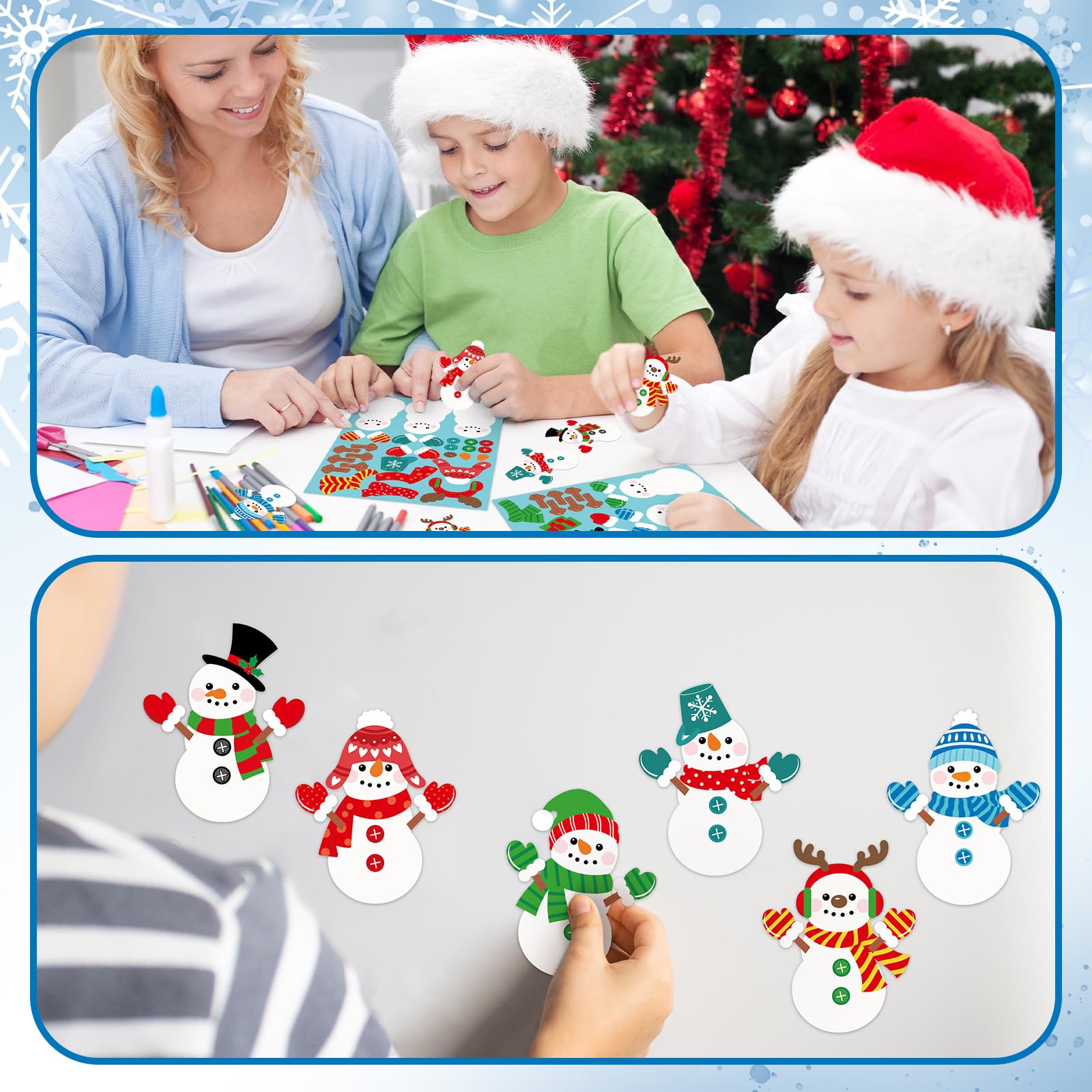 Frienda snowman stickers sized for easy crafting and vivid displays.