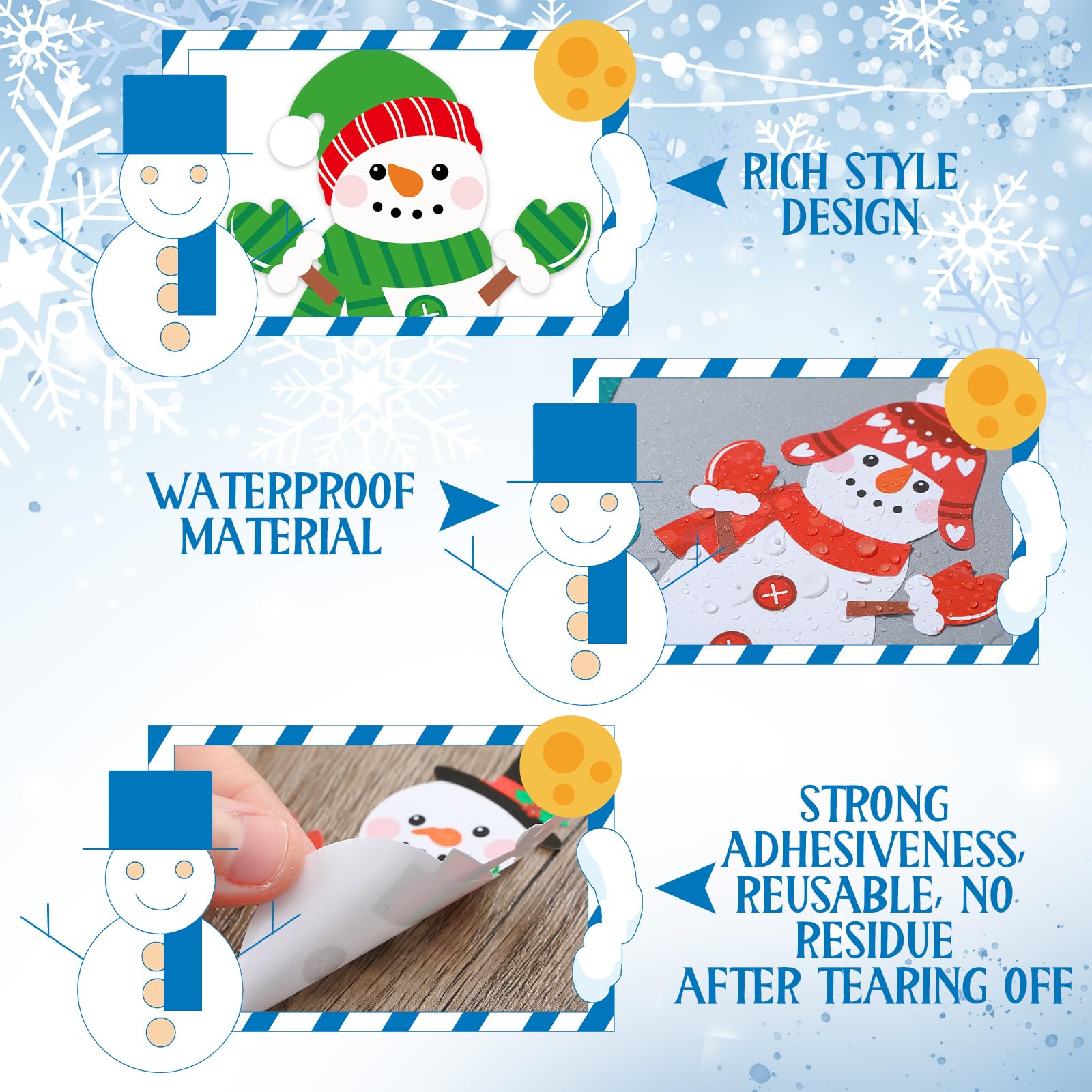Frienda snowman stickers two styles for mixing and matching unique characters.