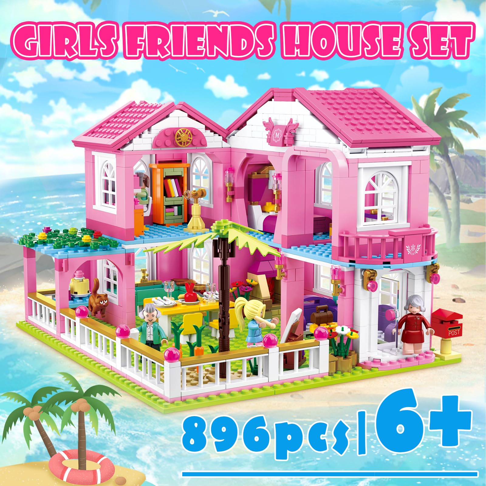 Friends Beach House seven minifigures for relatable seaside storytelling