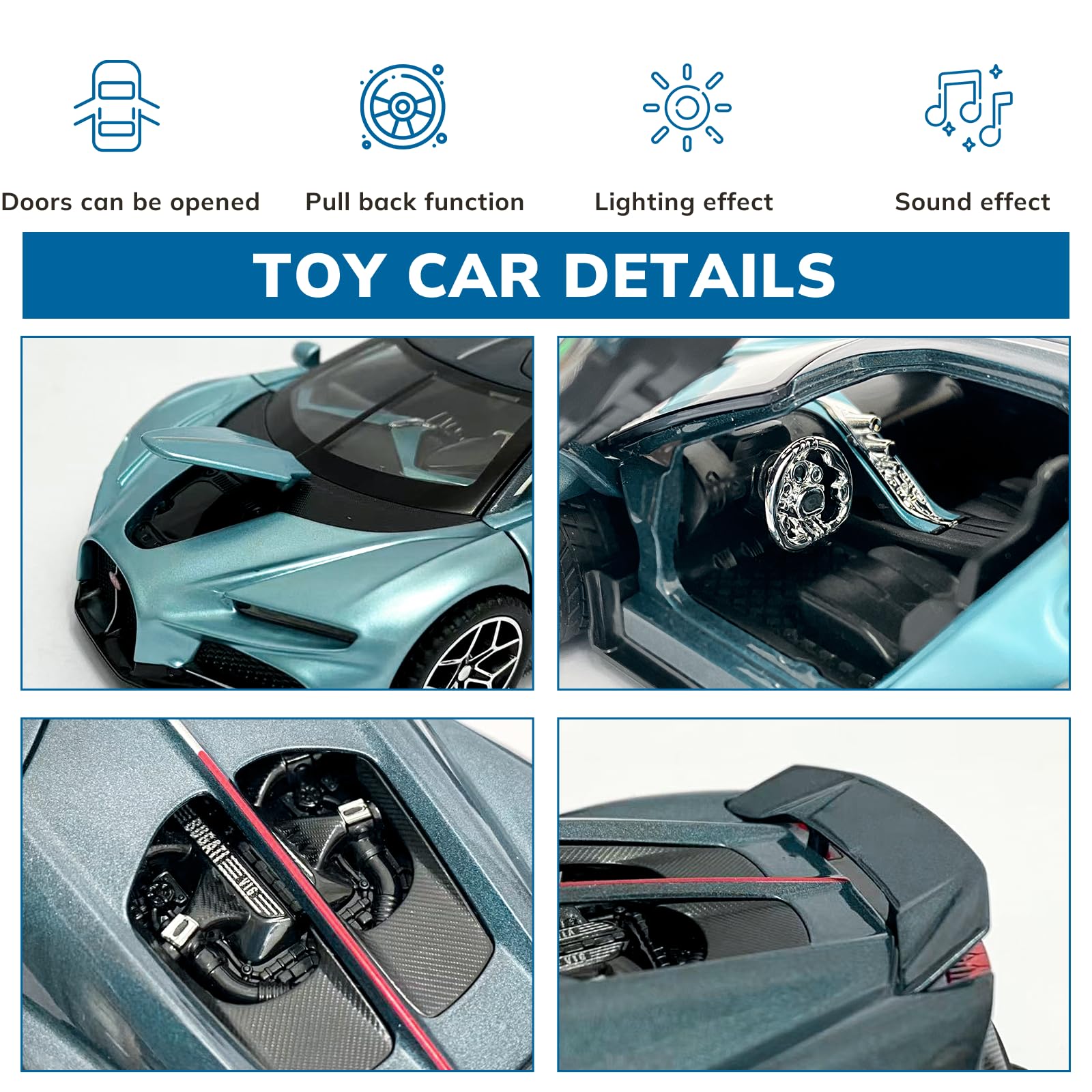 FRJV diecast blue car detailed body for collectors