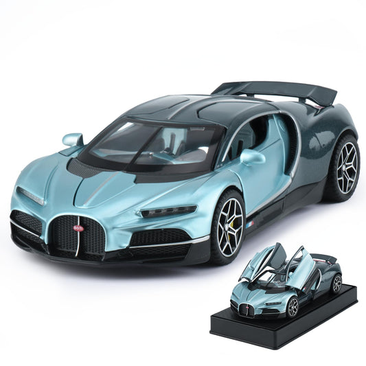FRJV diecast blue car front view, durable and ready for play