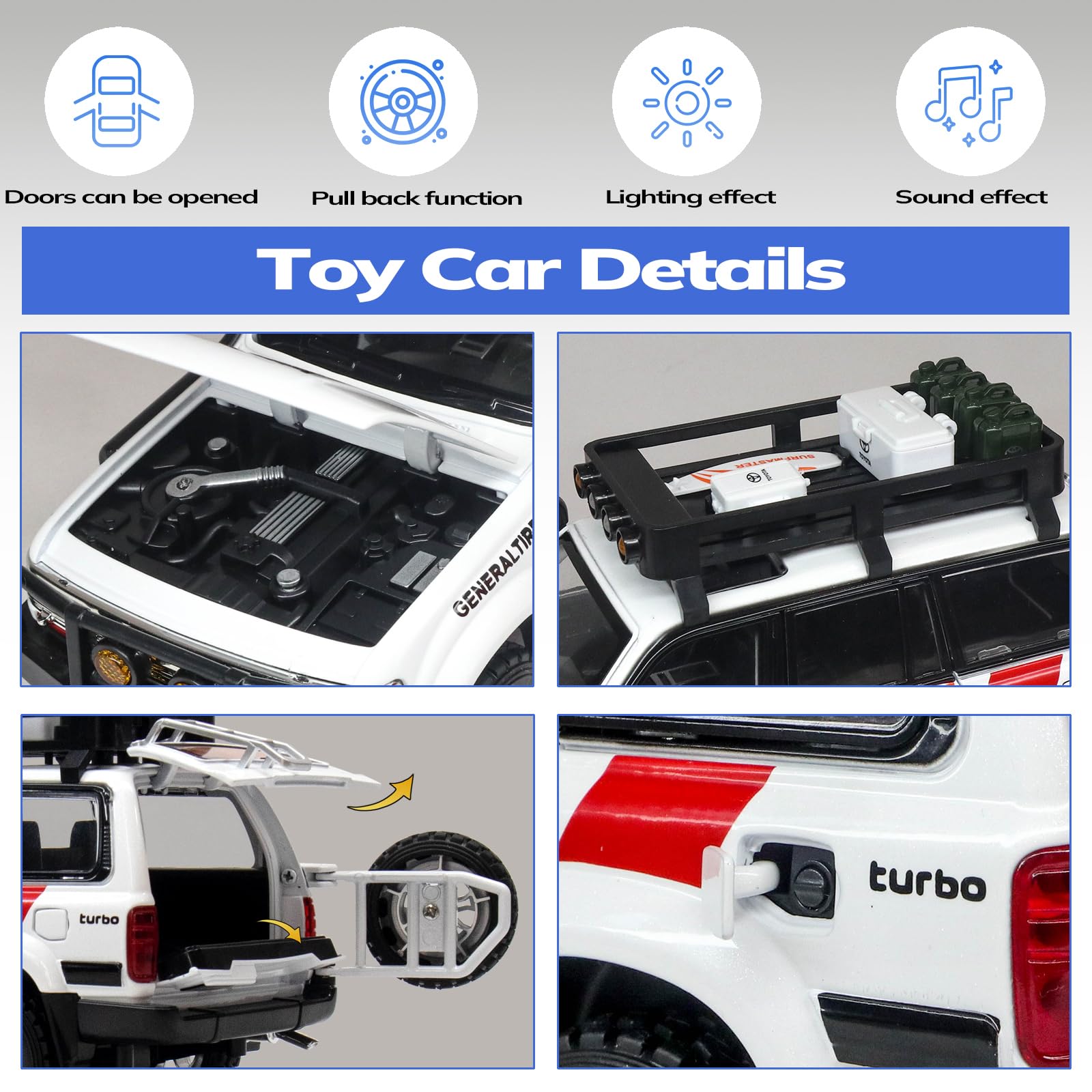 FRJV Land Cruiser LC80 lights and sounds enhance interactive play