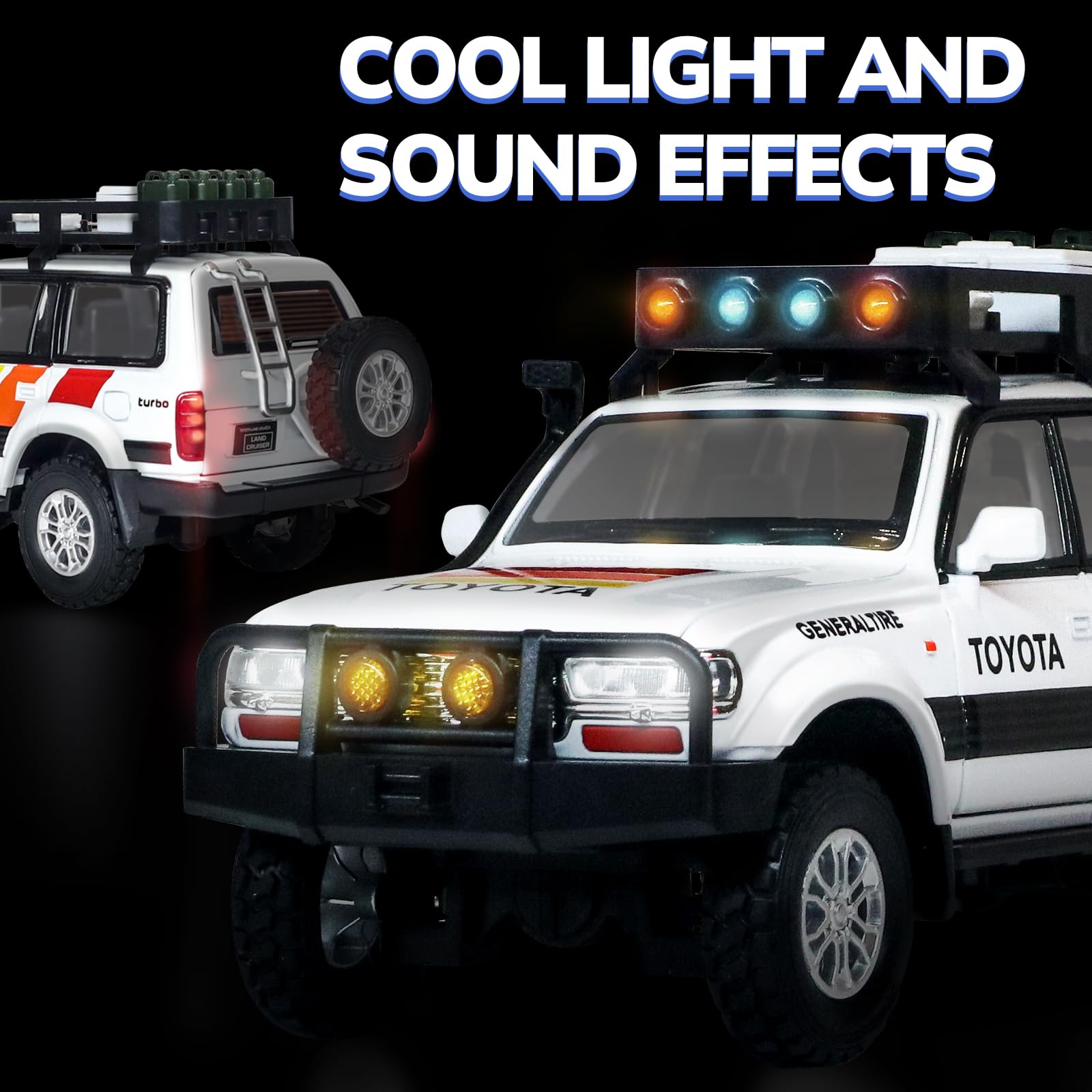 FRJV Land Cruiser LC80 diecast with opened doors for interactive access
