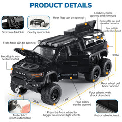FRJV Mammoth truck doors and hood open for engaging, hands-on play.