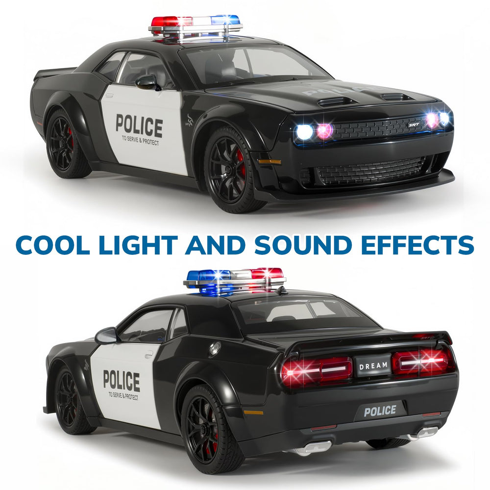 FRJV Hellcat police car with open doors and hood invites interactive role-play and exploration