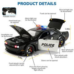 FRJV Hellcat police car side view highlights pull-back action for quick, action-packed pretend play