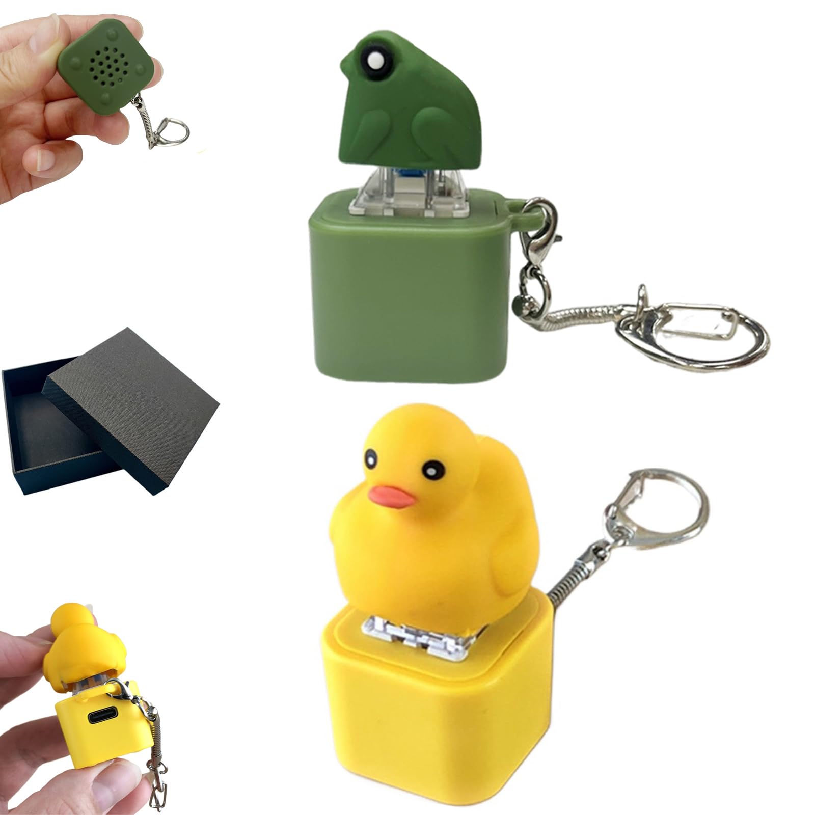Frog Croaking Fidget Toy front view with LED lights for stress relief.