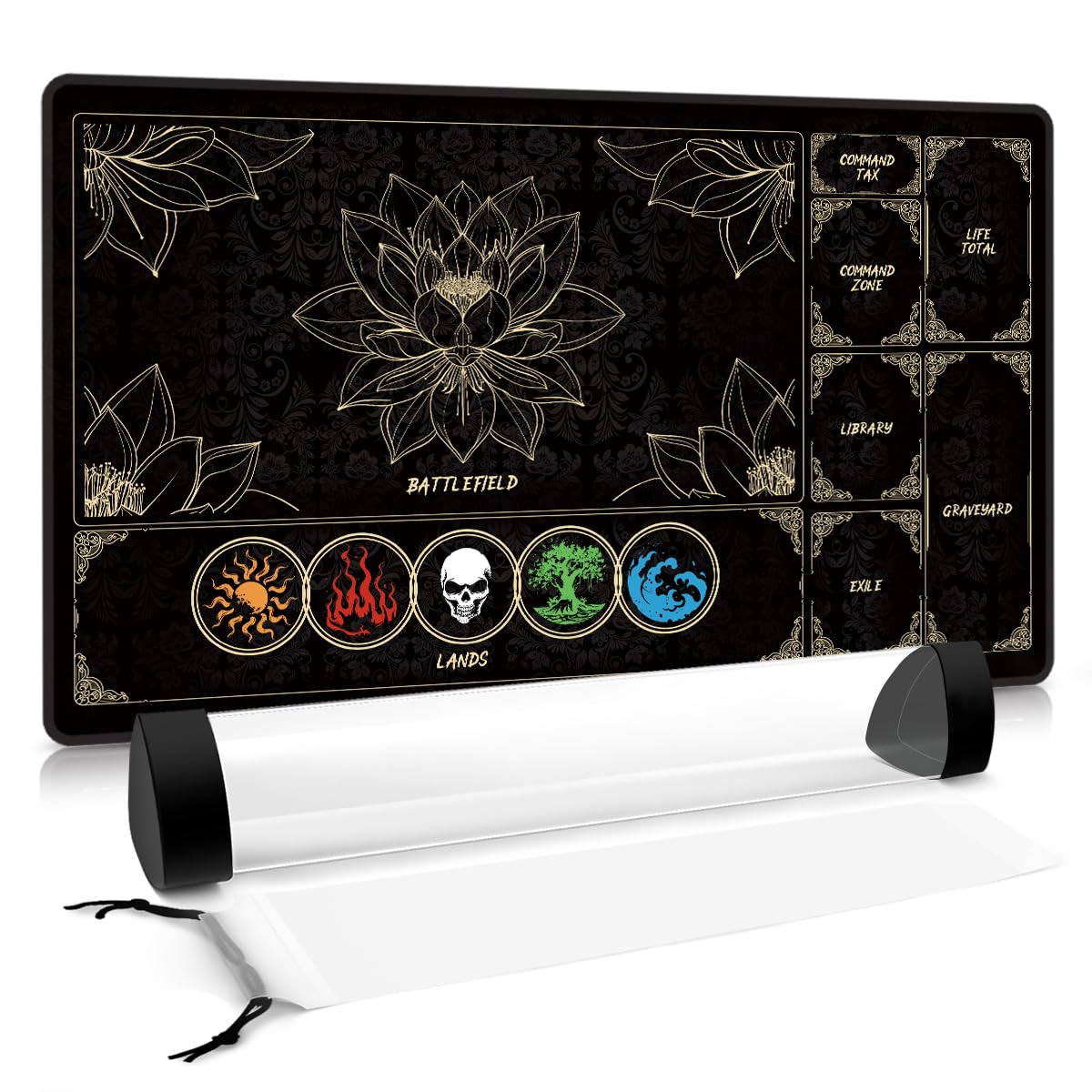 FROGIGO MTG Playmat with lotus and lands art for immersive battles
