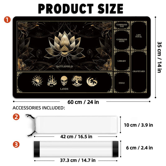 FROGIGO MTG mat showing play zones layout on a clear surface