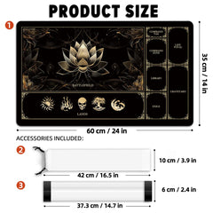 FROGIGO MTG mat showing play zones layout on a clear surface