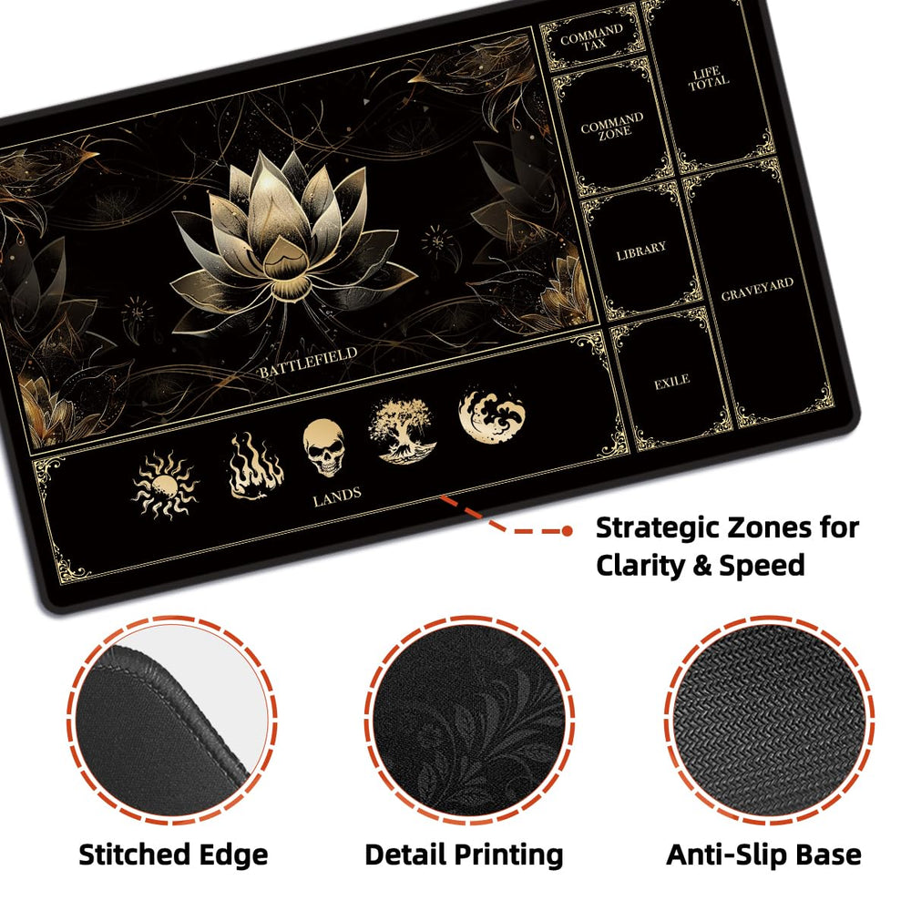 FROGIGO MTG Playmat with stitched edge for durability during long sessions