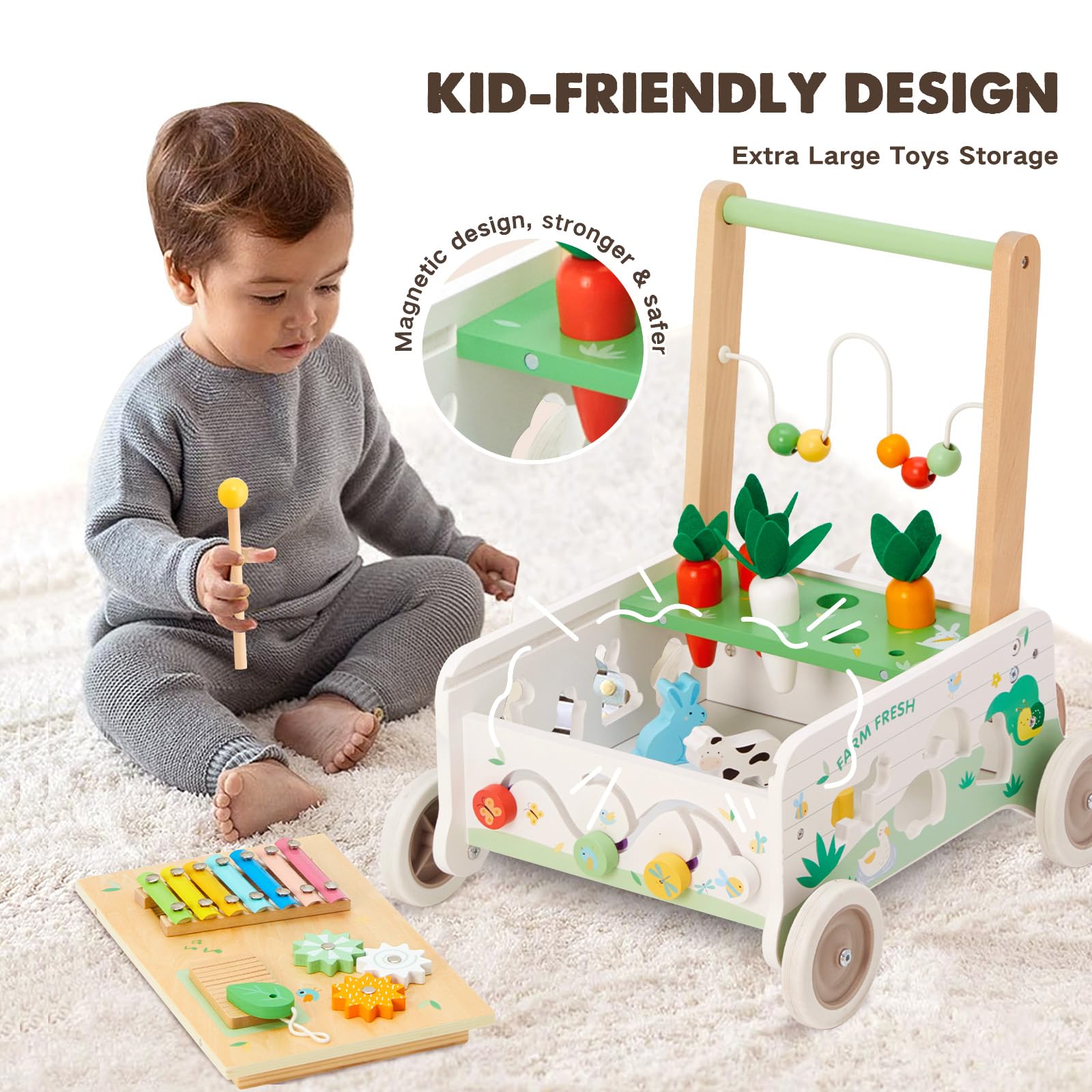 Frogprin rotating gears on the walker, cause-and-effect exploration