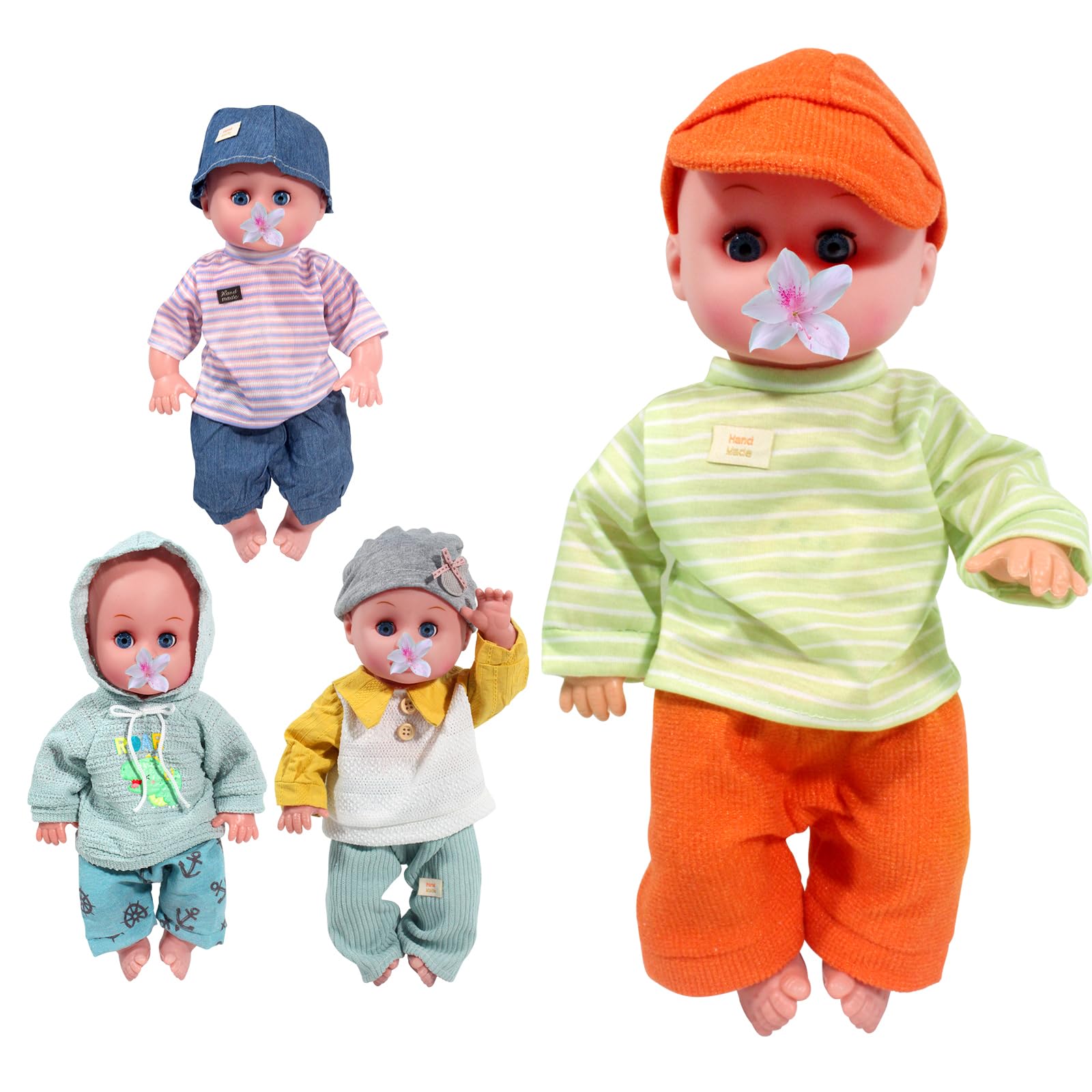 fromeasy elastic-on closure for quick dress-up on 12-16 inch dolls