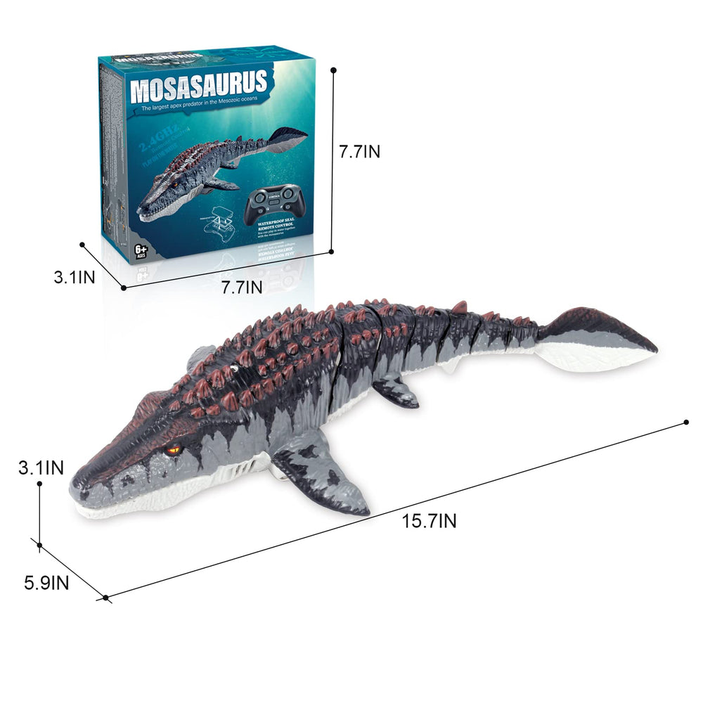 Fromeasy bath time Mosasaurus in tub ready for splashy fun