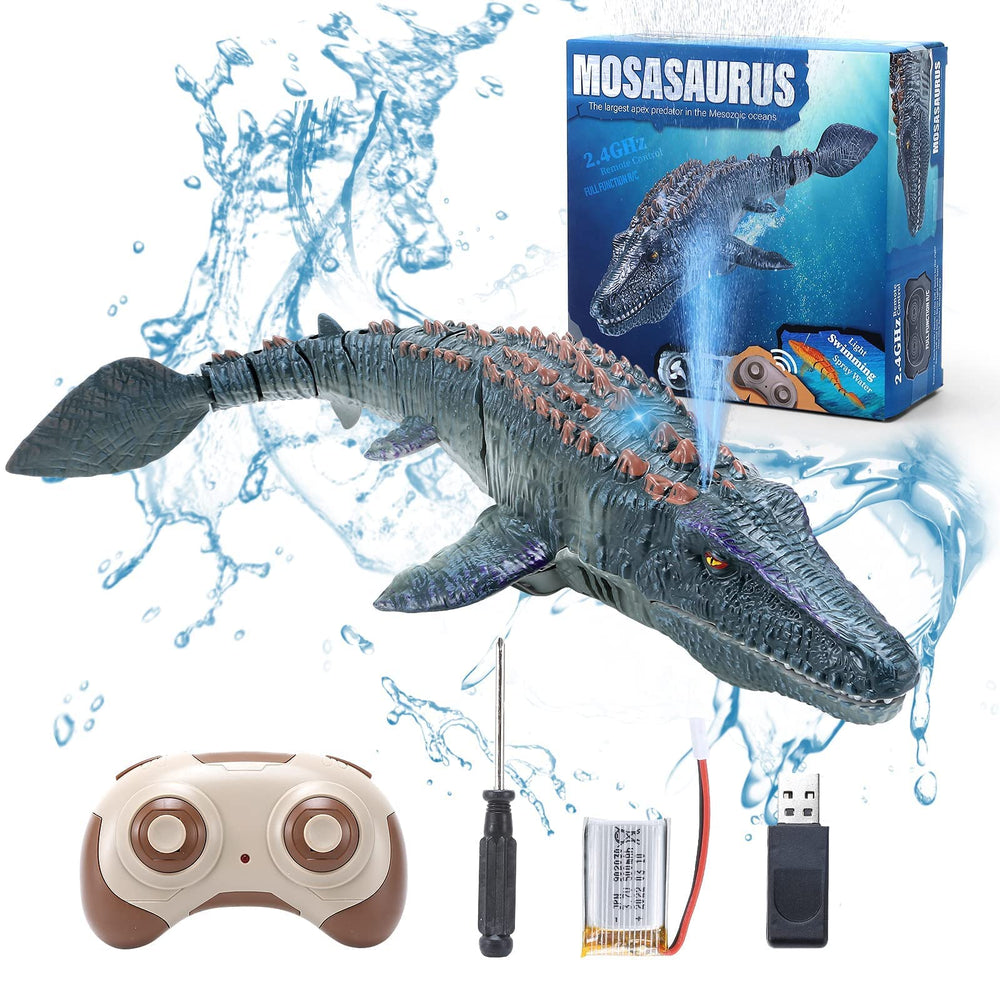 fromeasy Mosasaurus diving action for pool and bath play.