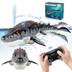 Fromeasy Mosasaurus RC toy in pool with remote control for engaging pool play