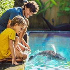 fromeasy Mosasaurus 50m range enables wide play area.
