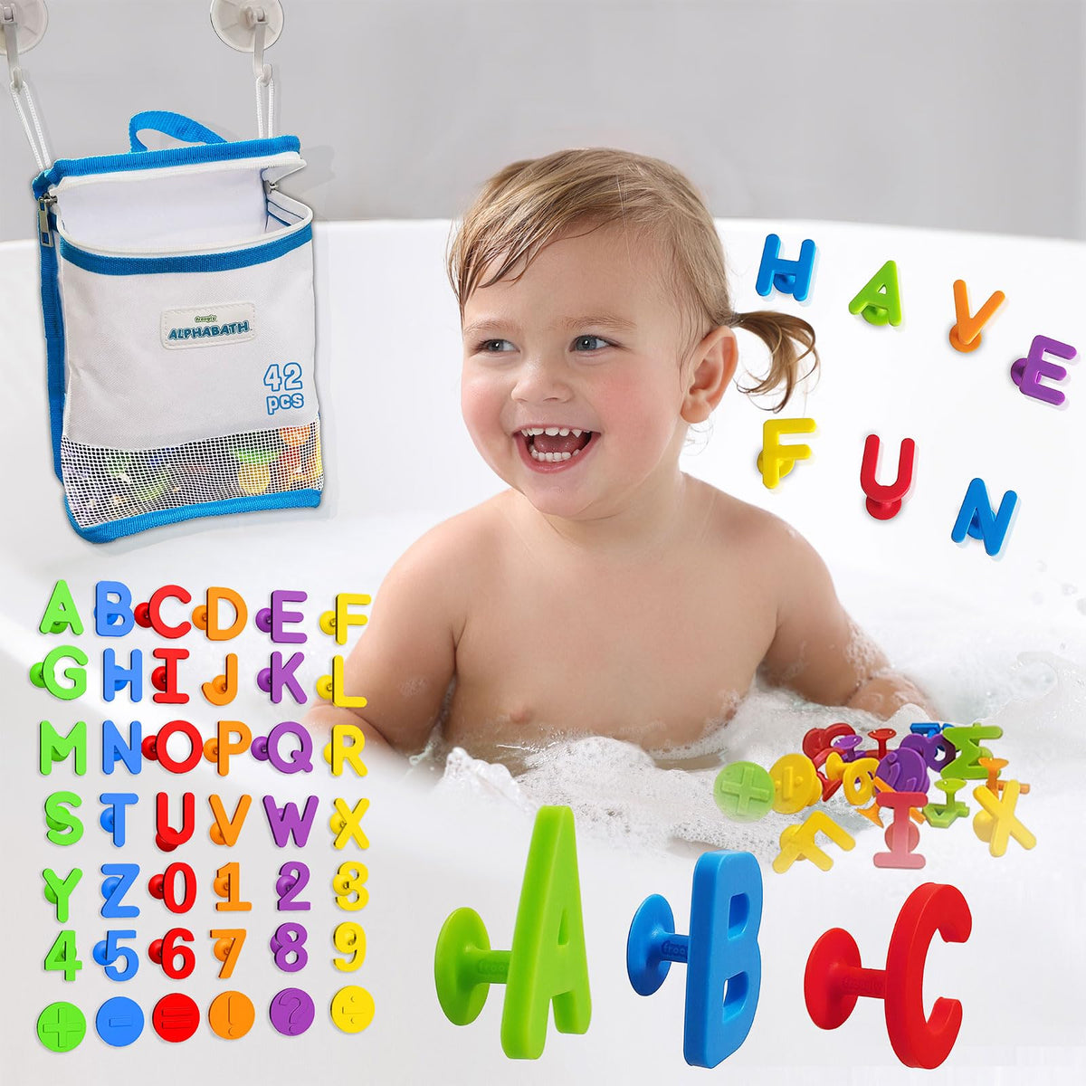 Froogly Alphabath letters and numbers engage bath-time learning