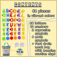 Froogly Alphabath silicone textures provide tactile feedback during play