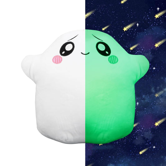 FRSHALOUIS Ghosty glow-in-the-dark plush, front view for bedtime hugs.