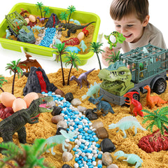 FRUSE dinosaur sand kit with 2.2 lbs of sand promotes imaginative play.