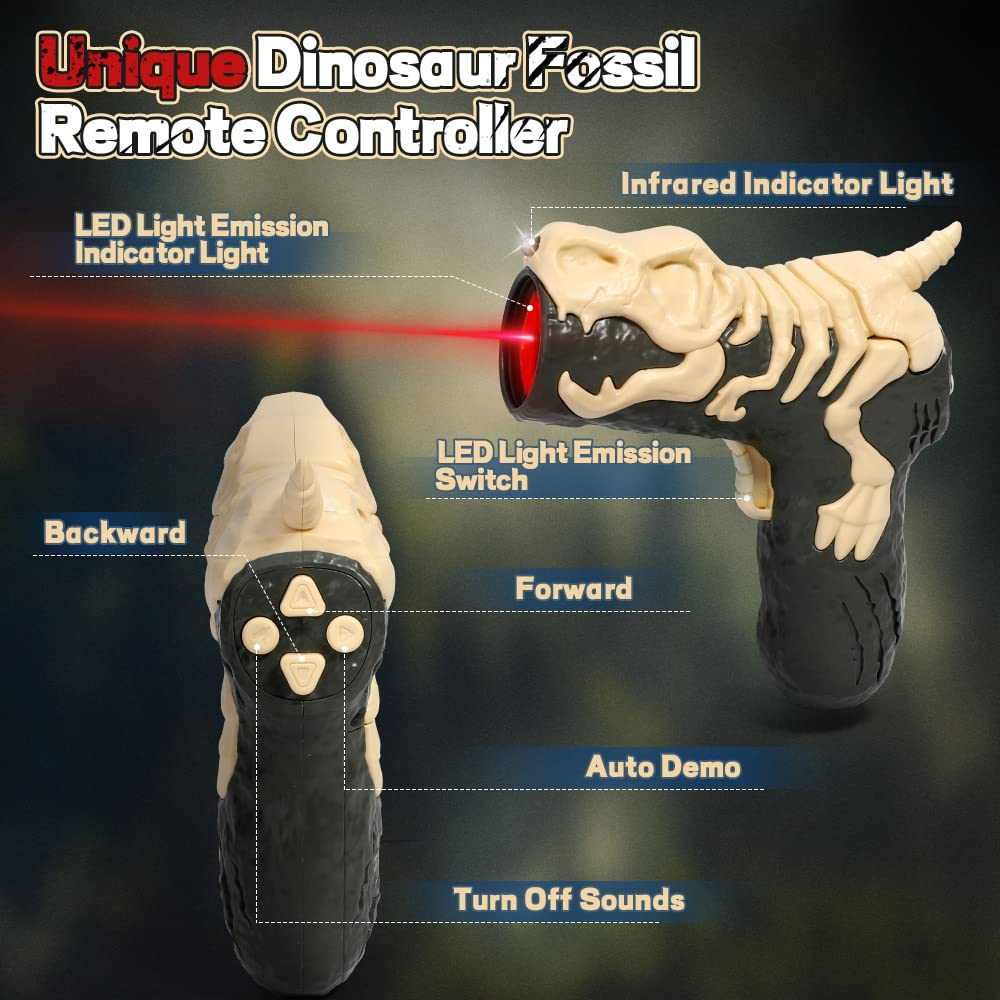 FRUSE light-tracking remote controller guides the dinosaur with light.