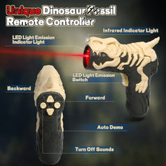 FRUSE light-tracking remote controller guides the dinosaur with light.