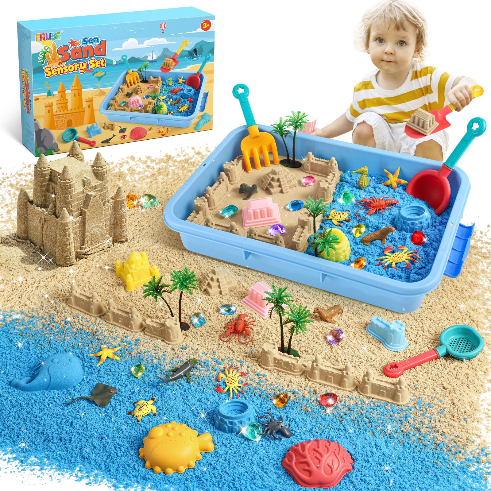 FRUSE Ocean Sensory Bin lid view for indoor ocean play